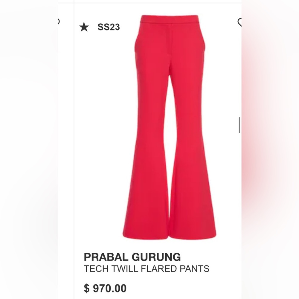 Luis Aviaroma Pink Twill flare pants. Size 4. Originally $970